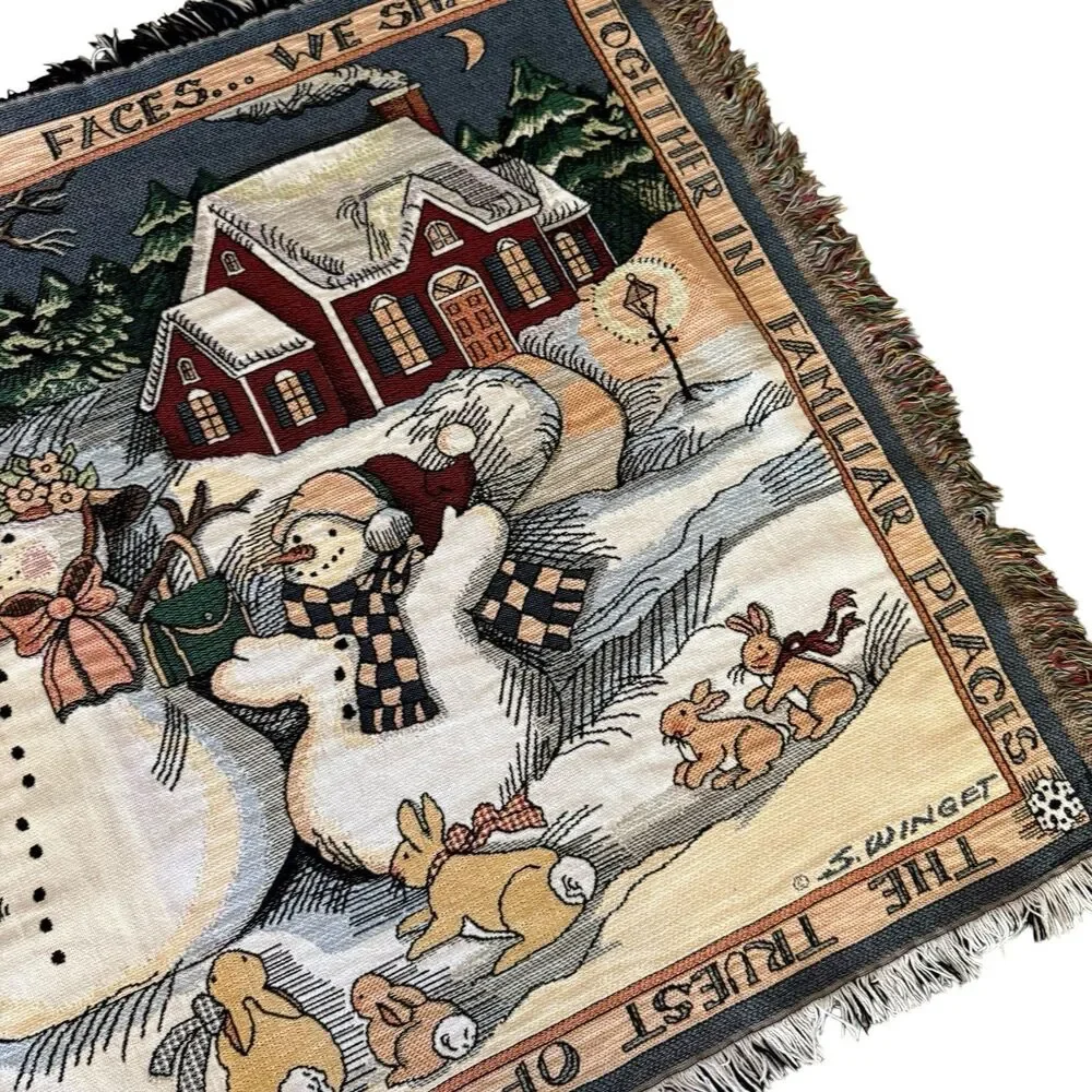 Goodwin Weavers Tapestry Throw 45”X68”‎ Warm Smiles By S. Winget Winter Family